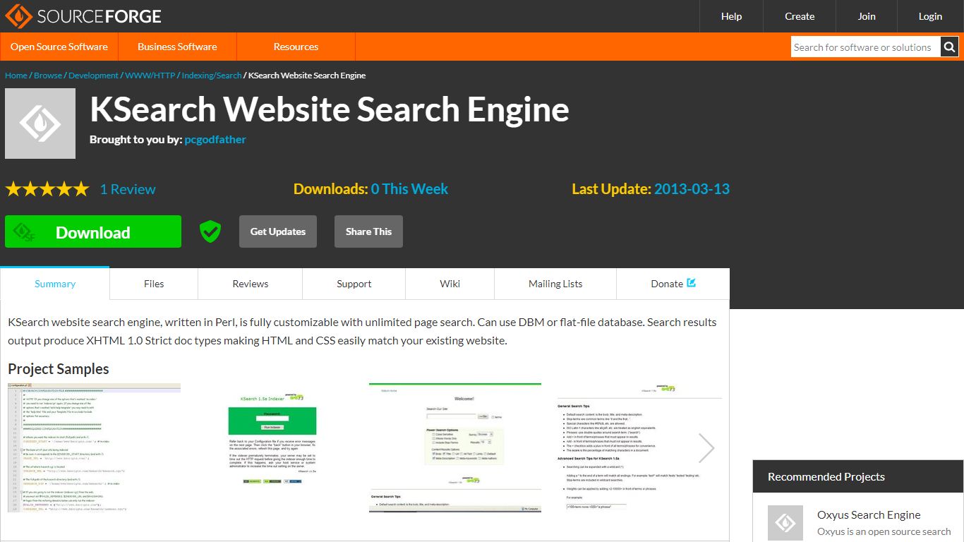 KSearch Website Search Engine download | SourceForge.net